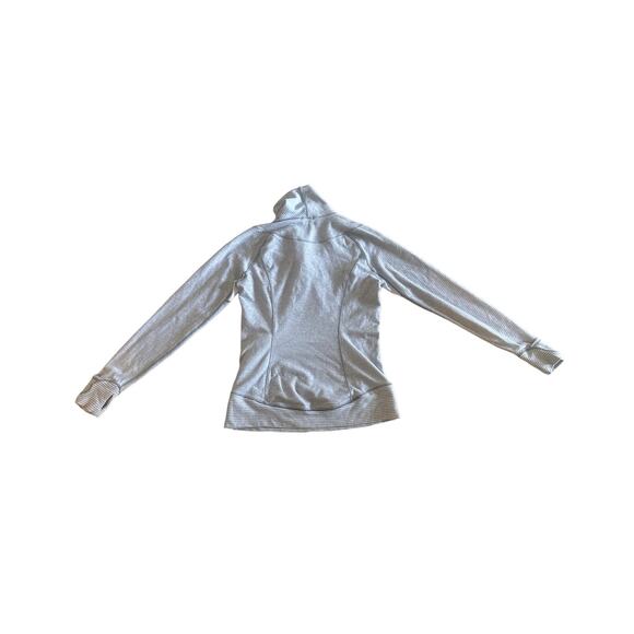 10 Lululemon Runderful 1/2 Zip Mini Check Pique White Heathered Slate Pullover - Picture 3 of 5